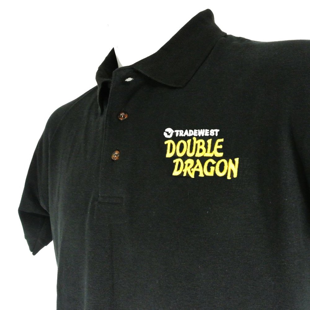 DOUBLE DRAGON Vintage Arcade / Nintendo Video Game Employee Uniform Polo Shirt